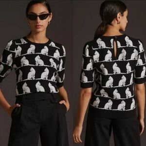 Maeve Cat Pattern Sweater